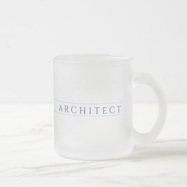Mug en verre givré ARCHITECT / Bleu marine (Droit)