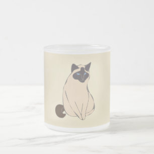 Mug en verre givré Chat siamois