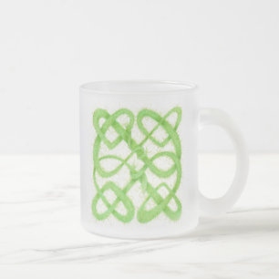 Mug en verre givré GREEN CELTIC KNOT