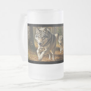 Mug en verre givré Loup style 1