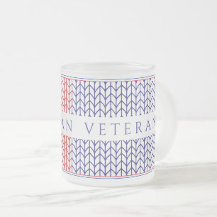 Mug en verre givré "VÉTÉRANT AMÉRICAIN"