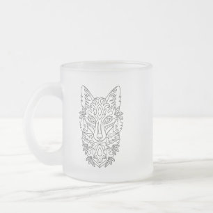 Mug en verre givrée de renard stylisé