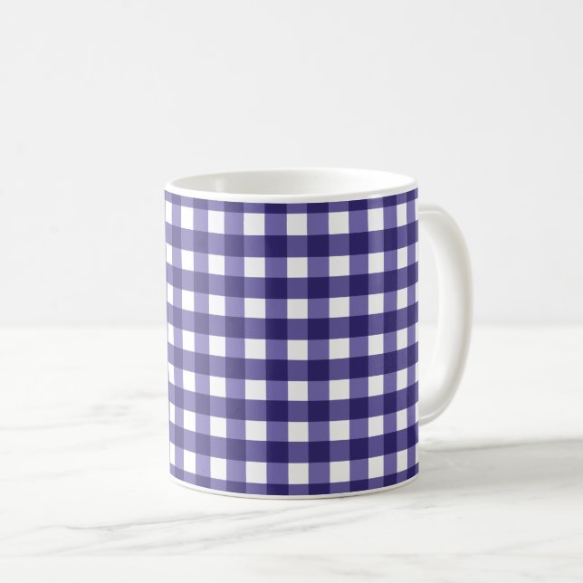 Mug En vichy bleu marine (Devant droit)