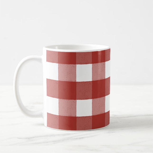 Mug En vichy café rouge et blanc (Gauche)