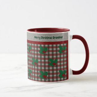 Mug en vichy de Noël des années 1940 - Personnalisé