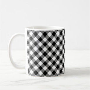 Mug En vichy en diagonale noire et blanche