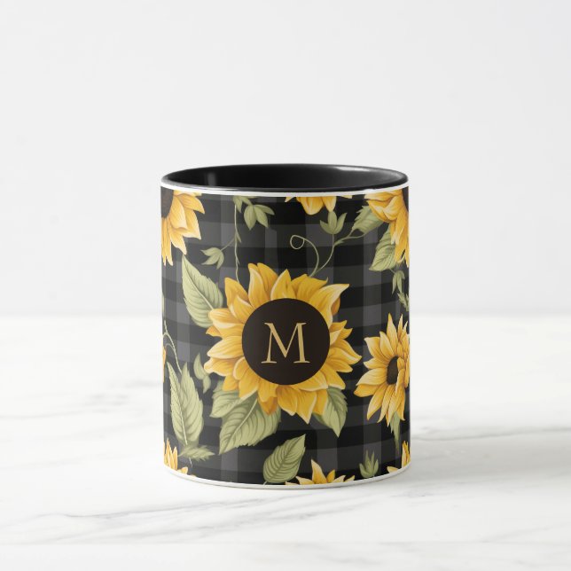 Mug en vichy Motif tournesol (Centre)
