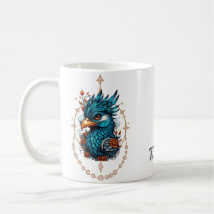 Mug Enchantant oiseau bleu majestueux.