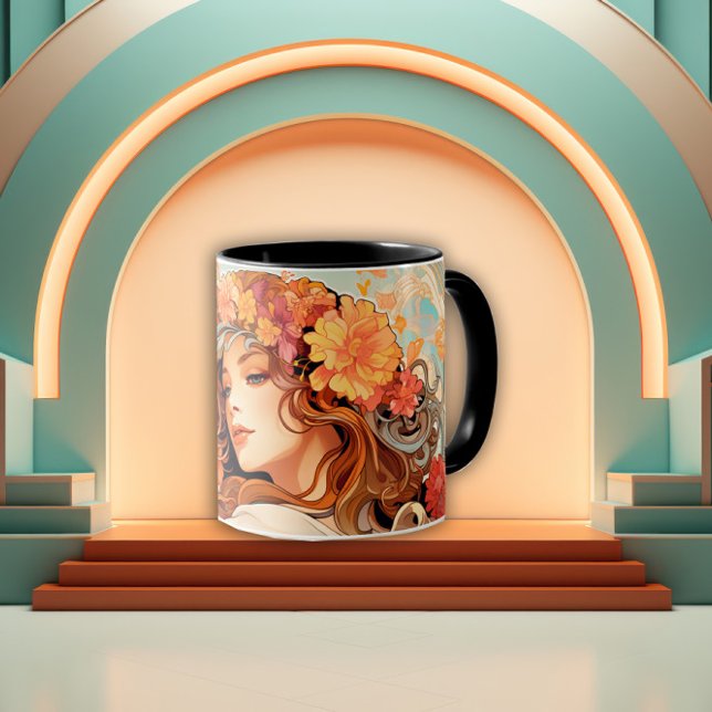 Mug Enchanted Bloom Art Nouveau Woman (Créateur téléchargé)