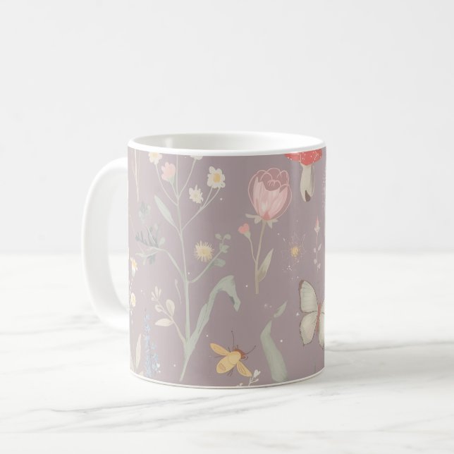 Mug Enchanted Garden Wildflower Butterfly Whimsical (Devant gauche)