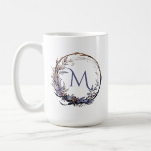 Mug Enchantée florale gothique couronne votre monogram