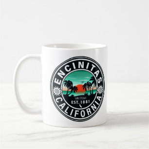 Mug Encinitas California Retro Sunset Souvenirs 80s