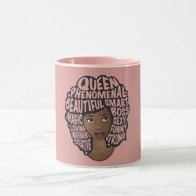 Mug Encourageant les femmes noires, cheveux naturels,  (Centre)