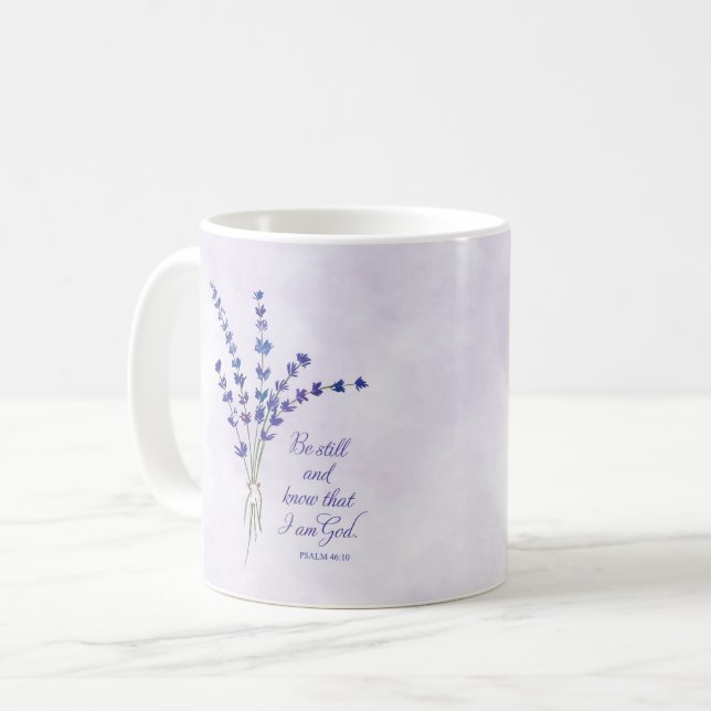 Mug Encouragement chrétien Lavande avec Écriture  (Devant gauche)