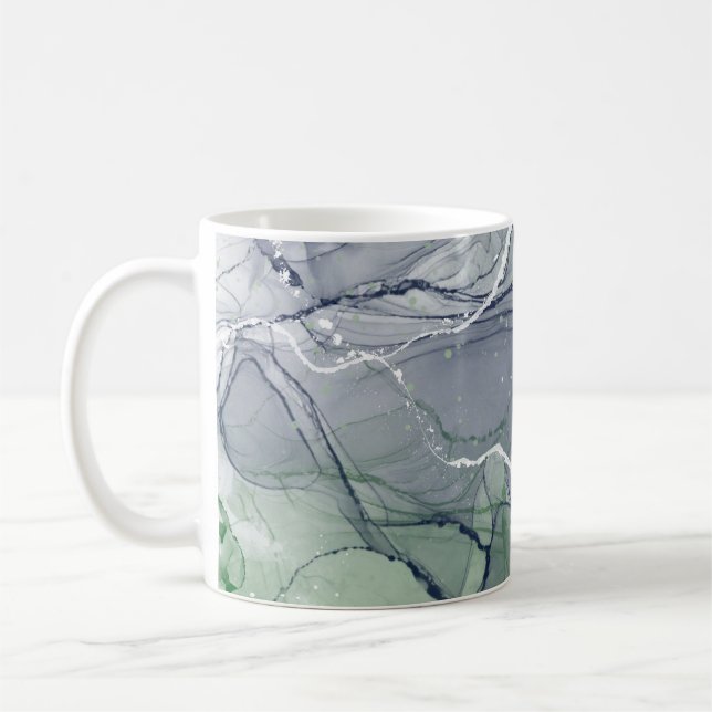 Mug Encre d'alcool verte (Gauche)