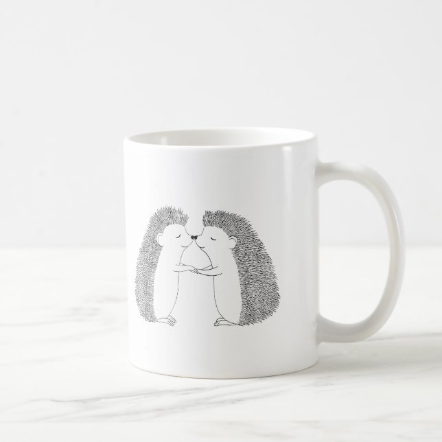 Mug Encre de hérisson dessinant l'amour mignon d'amis (Droite)