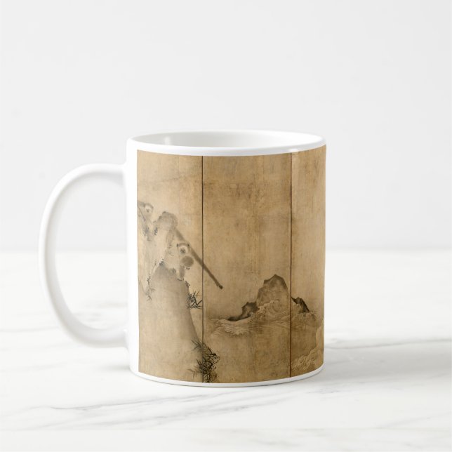 Mug Encre japonaise sur papier Gibbons Primates & Pays (Gauche)