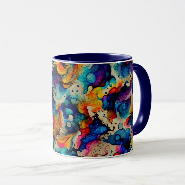Mug Encre liquide colorée Abstraction (Devant droit)