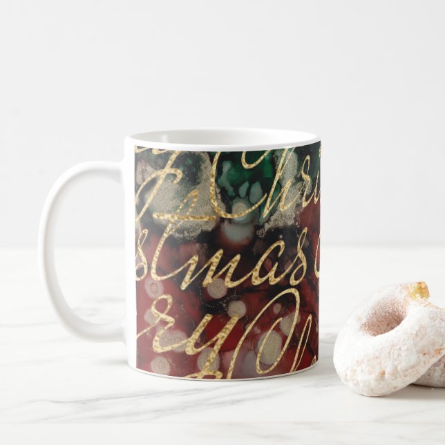 Mug Encres manuscrites de Noël 11 oz. (Avec donut)