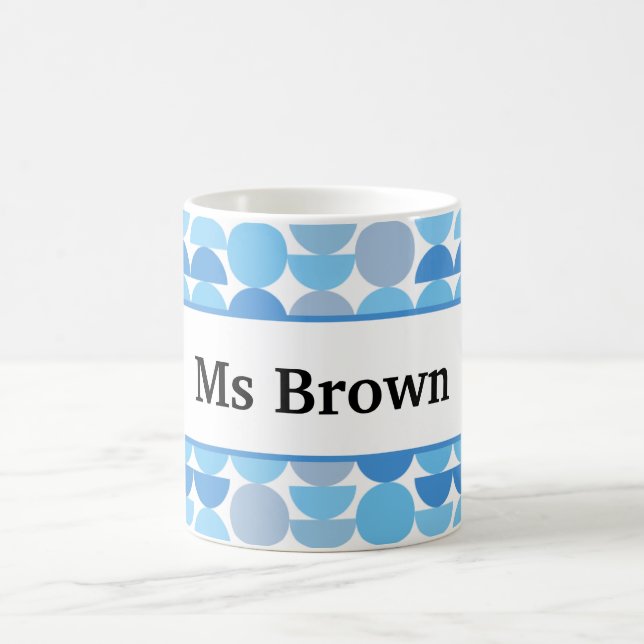 Mug End of Year Teacher Gift Mid Century Editable Name (Centre)