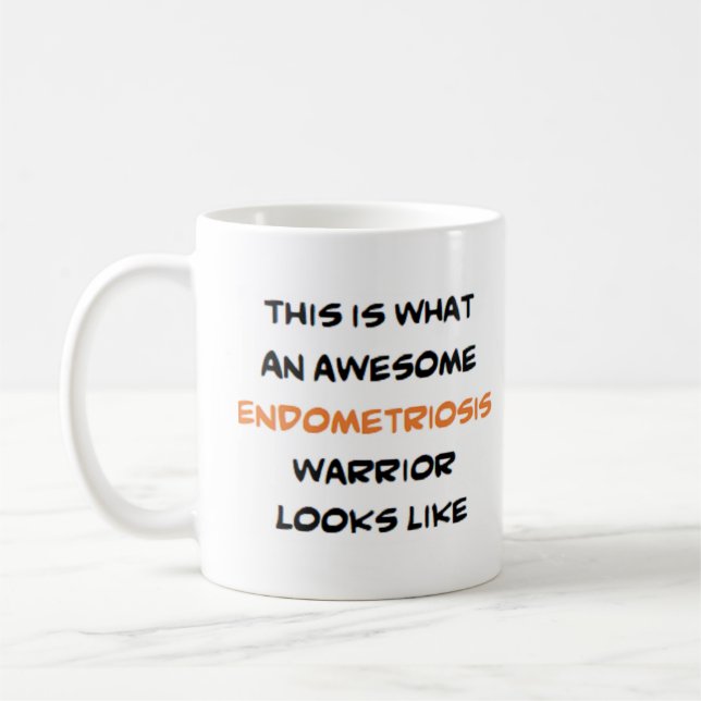 Mug endometriosis warrior, awesome (Gauche)