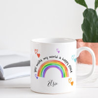 Endroit Heureux Arc-en-Ciel et Cœurs Colorés