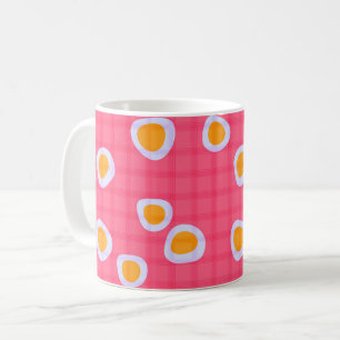 Mug Endroits amusants sur un fond à carreaux rose cora