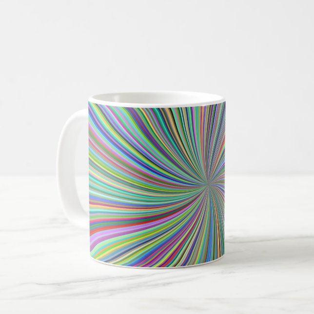Mug Énergétique Colorful Ribbon Sunburst (Devant gauche)