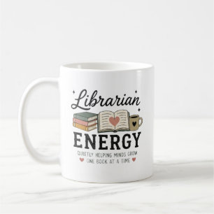 Mug Énergie de bibliothécaire aidant discrètement les