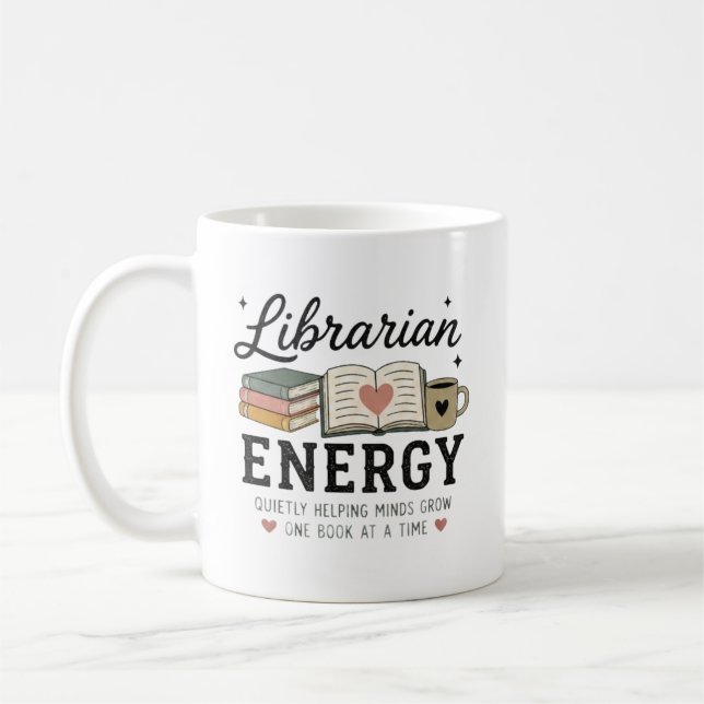 Mug Énergie de bibliothécaire aidant discrètement les  (Gauche)