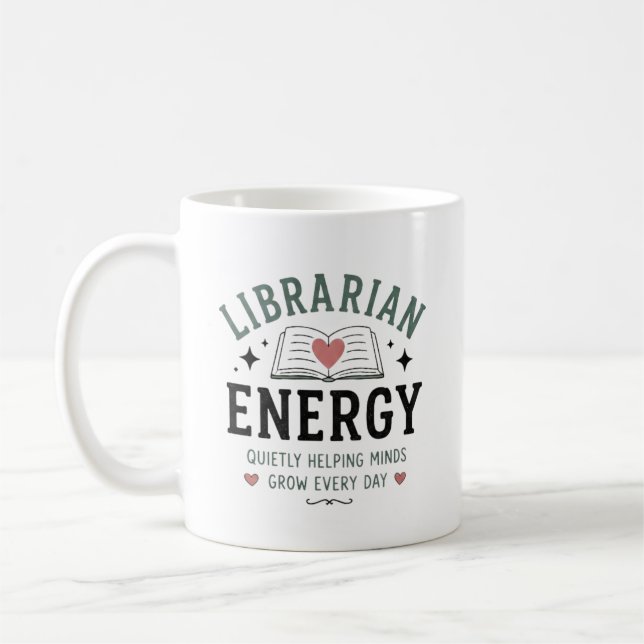 Mug Énergie de bibliothécaire aidant les esprits grand (Gauche)