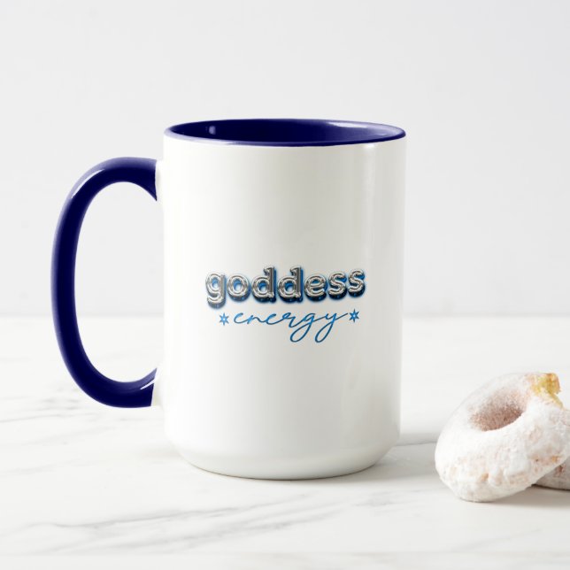 Mug Énergie de déesse (bleu) (Avec donut)