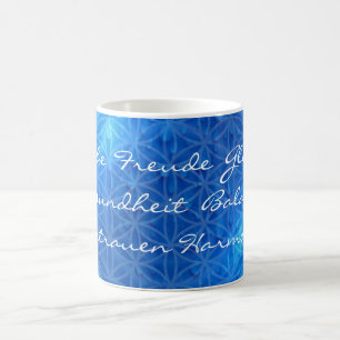 Mug Énergie de l'eau avec fleur de vie   Mélange de mo