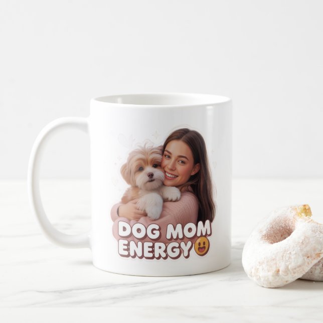 Mug Énergie de Maman Chien - design tendance pour les  (Avec donut)