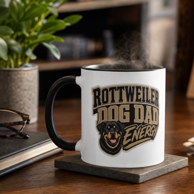 Mug Énergie de papa de Rottweiler (Rottweiler Dog Dad Energy Mug)