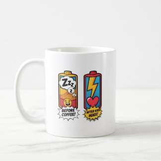 Mug Énergie de parent drôle – Avant le café après les 
