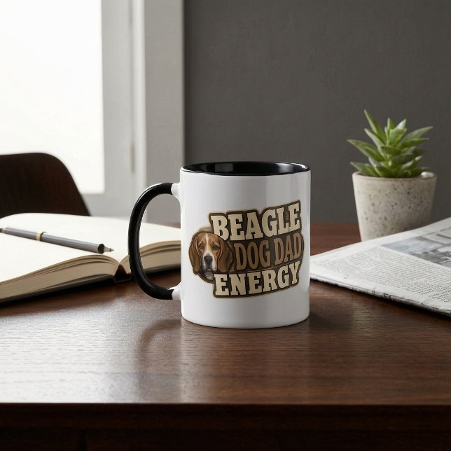 Mug Énergie Papa Chien Beagle (Beagle Dog Dad Energy Mug)