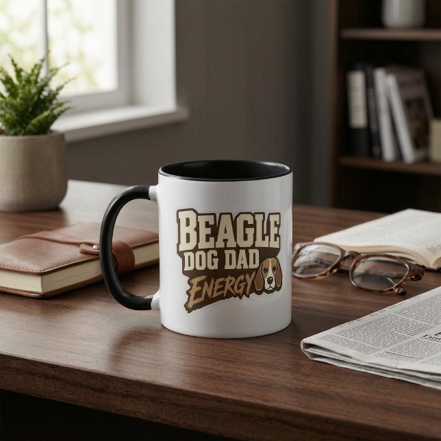 Mug Énergie Papa Chien Beagle (Beagle Dog Dad Energy Mug)