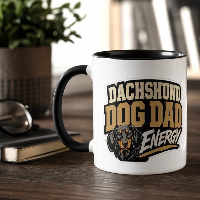 Mug Énergie Papa Chien Teckel (Dachshund Dog Dad Energy Mug)