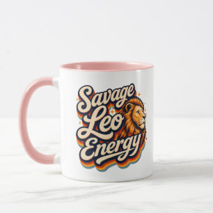 Mug Énergie sauvage Lion Rétro Astrologie