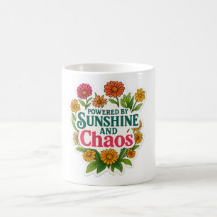 🌼🌞 Mug “Énergisé par le Soleil et le Chaos” ☕💥