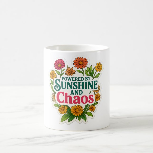 🌼🌞 Mug “Énergisé par le Soleil et le Chaos” ☕💥 (Centre)