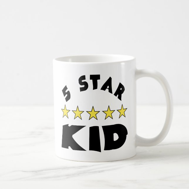 Mug Enfant 5 étoiles lettres noires (Droite)
