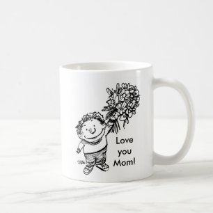Mug enfant avec fleurs, enfant avec fleurs, Aimez-vous