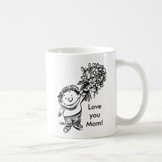 Mug enfant avec fleurs, enfant avec fleurs, Aimez-vous