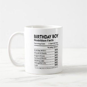 Mug Enfant d'anniversaire Étiquette nutritionnel