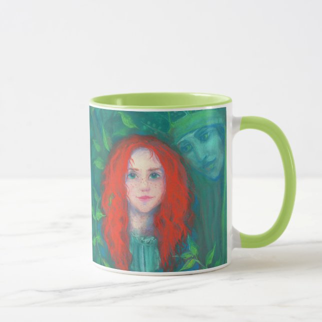 Mug Enfant de la forêt, fille aux cheveux rouges, tein (Droite)