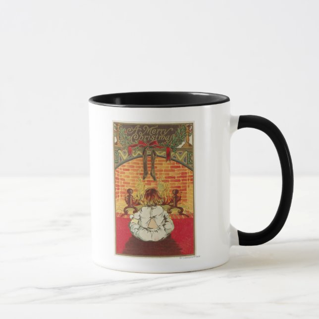 Mug Enfant devant la cheminée (Droite)
