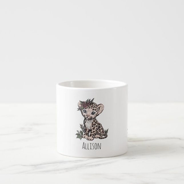 Mug Enfant Fille Léopard Mignon (Devant)