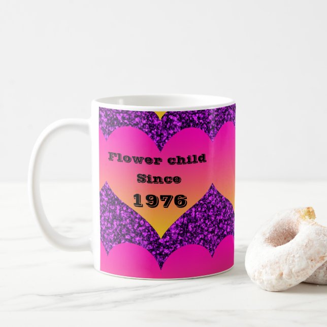 Mug Enfant floral depuis l'anniversaire rétro Année 19 (Avec donut)